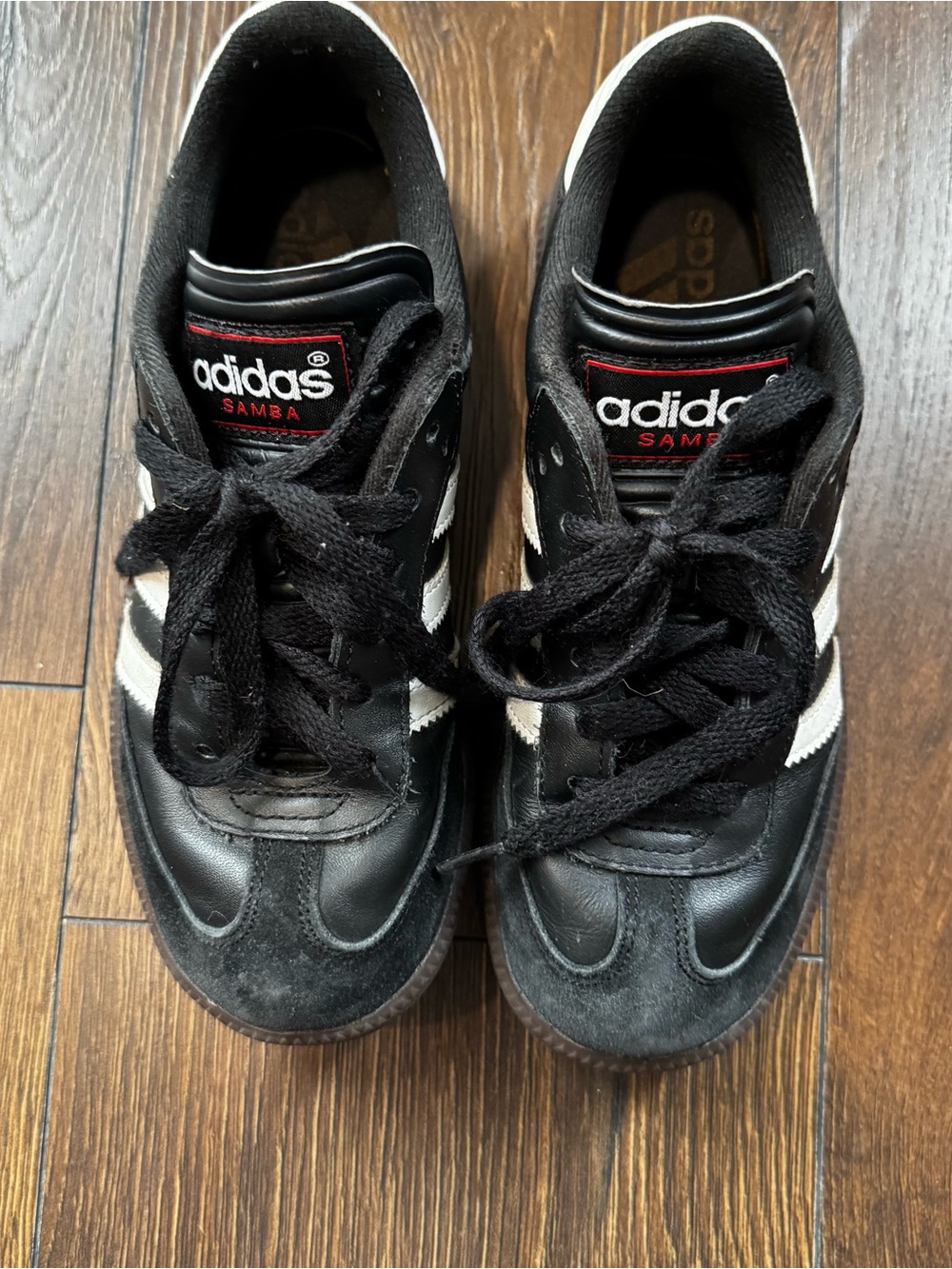 adidas Black with White Stripe Retro Indoor Trainer